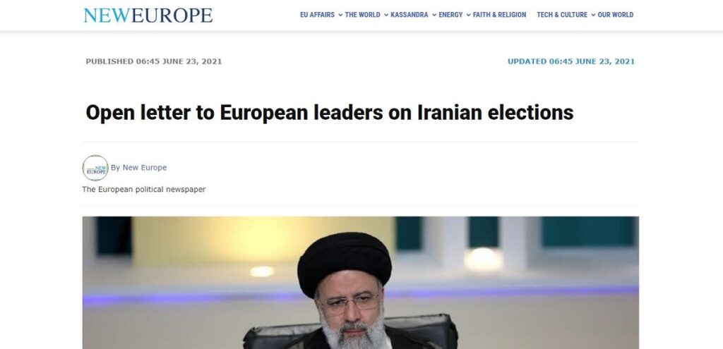 Open letter to European leaders on Iranian elections