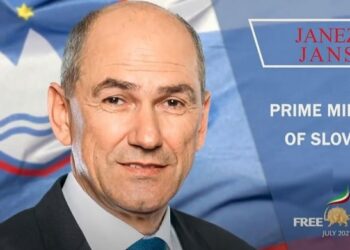 Janez Janša, Prime Minister of Slovenia addressed the Free Iran World Summit