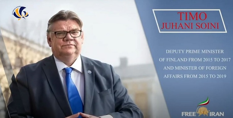 Timo Juhani Soini, Foreign Minister of Finland (2015–2019) & Deputy Prime Minister (2015-2017) addressed the Free Iran World Summit